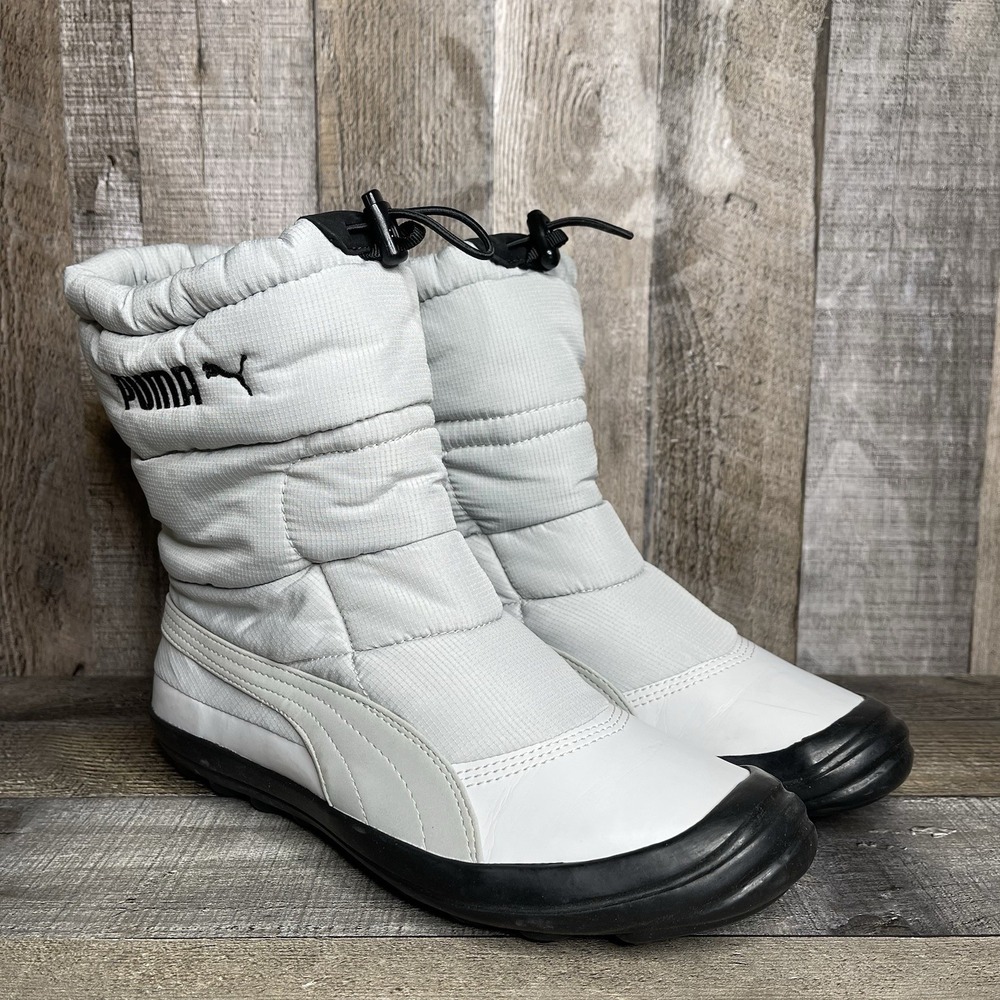 Womens Puma Zooney Gray Nylon Waterproof Insulated Winter Snow Boots Size 7 M